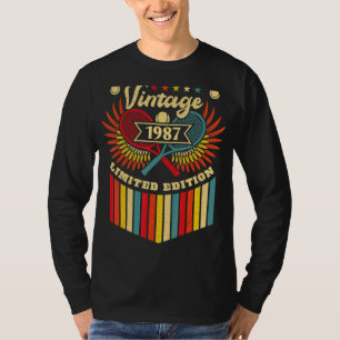 Tennis 35th Birthday Men Women Vintage 1987 Tennis T-Shirt