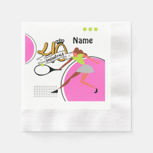 Tennis 40th Birthday for woman player Napkin