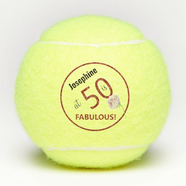 Tennis 50e Anniversaire balle de tennis et nombre (Devant)