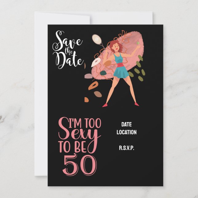 Tennis 50th and Fabulous Birthday Party Invitation (Front)