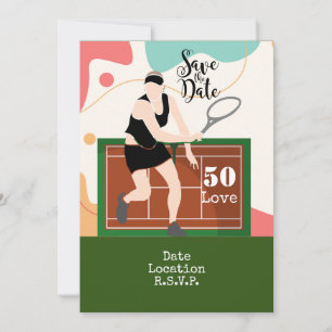 Tennis 50th Birthday Party Invitation