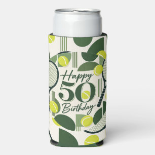 Tennis 50th Birthday  Seltzer Can Cooler