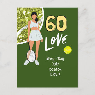 Tennis 60th Birthday for woman player Postcard