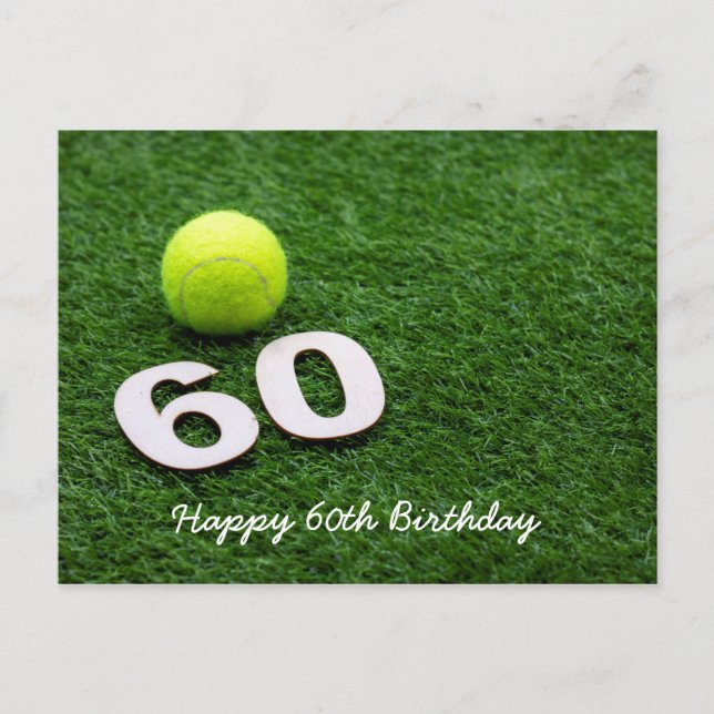 Tennis 60th Birthday Postcard (Front)