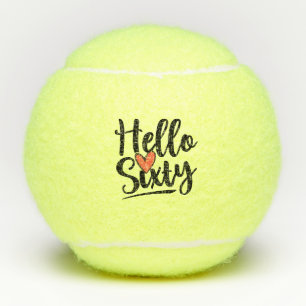 Tennis 60th Birthday Sixty Hello sixty with love Tennis Balls