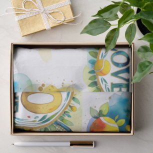 Tennis 60th birthday with Ball and racket Tissue Paper