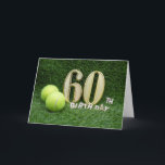 Tennis 60th Birthday with number sixty and balls Card<br><div class="desc">Tennis 60th Birthday with number sixty and balls Card</div>