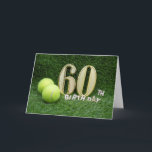 Tennis 60th Birthday with number sixty and balls Card<br><div class="desc">Tennis 60th Birthday with number sixty and balls Card</div>