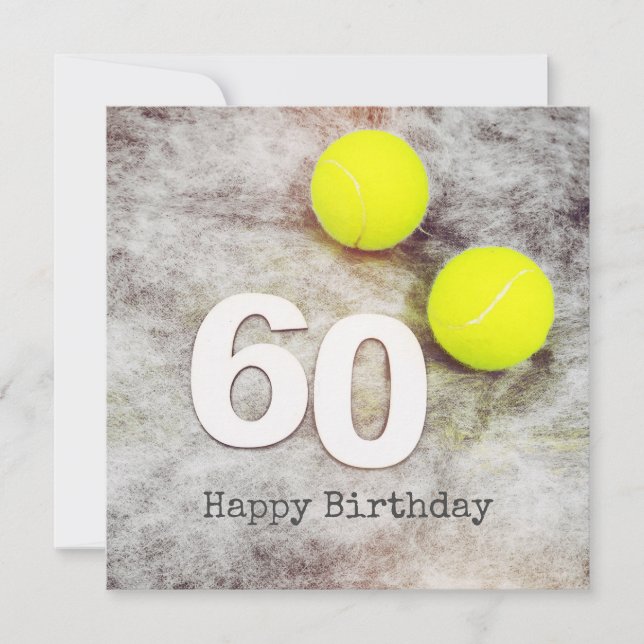 Tennis 60th Birthday with tennis balls (Front)