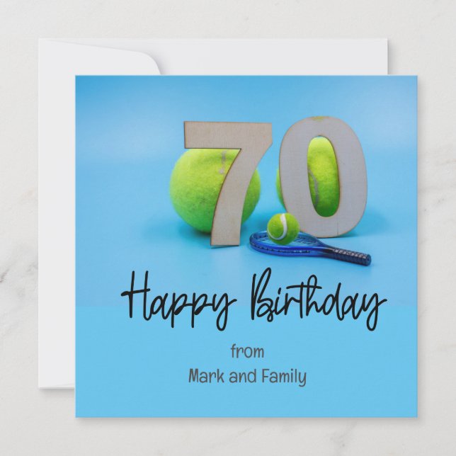 Tennis 70e Anniversaire Carte avec balle pour joue (Devant)