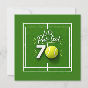 Tennis 70th Birthday  tennis ball and number  Invitation