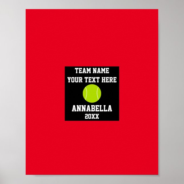 Tennis 7 Photo collage Red team name Poster (Front)