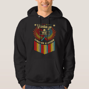 Tennis 90th Birthday Men Women Vintage 1932 Tennis Hoodie