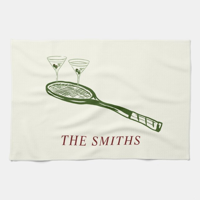 Tennis and Martini Kitchen Towel (Horizontal)