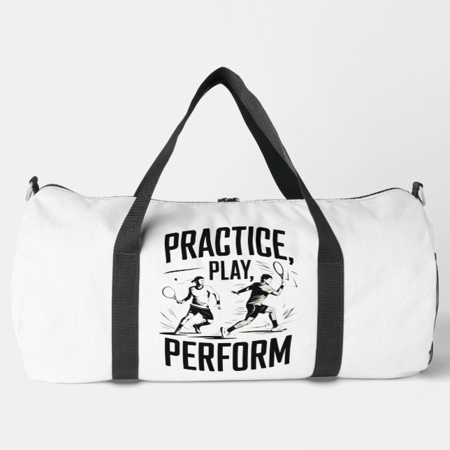 Tennis and motivation - practice play perform duffle bag (Front)