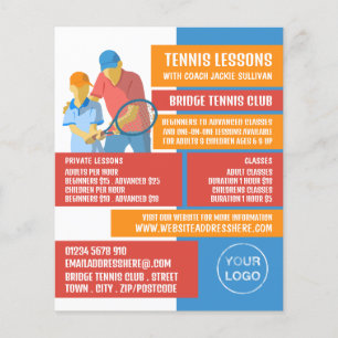 Tennis Art Design, Tennis Lessons/Classes Flyer