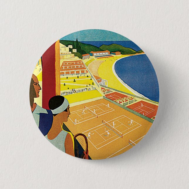 Tennis at Monte Carlo 2 Inch Round Button (Front)