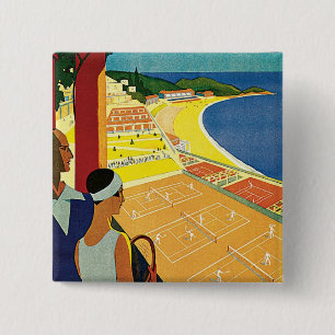 Tennis at Monte Carlo 2 Inch Square Button
