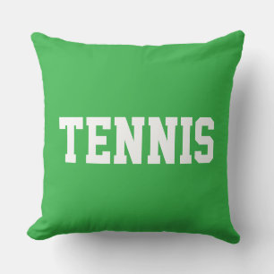 TENNIS Athletic White Text On Colorful Deep Purple Throw Pillow