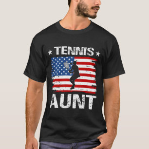 Tennis AUNT USA Flag Father's Day T-Shirt
