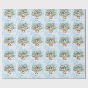 Tennis Baby Shower for Baby  Boy Blue themed Wrapping Paper