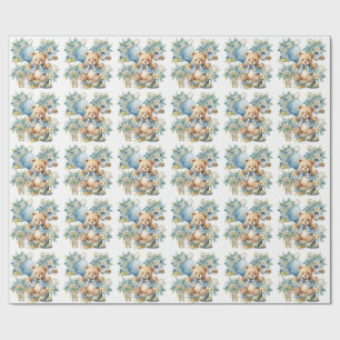 Tennis Baby Shower for Baby Boy Blue themed Wrapping Paper