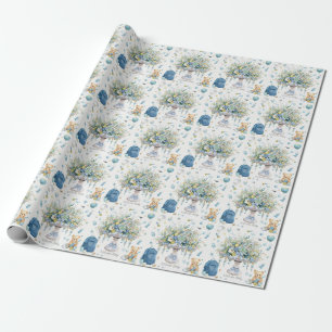 Tennis Baby Shower for Baby  Boy Blue themed Wrapping Paper