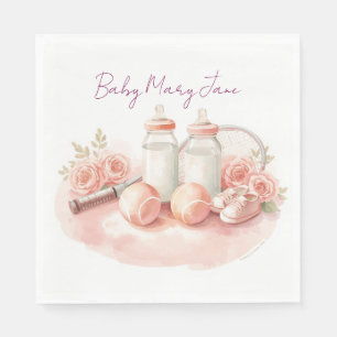 Tennis Baby Shower for Baby Girl Pink themed Napkin
