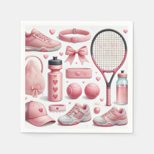 Tennis Baby Shower for Baby Girl Pink themed  Napkin