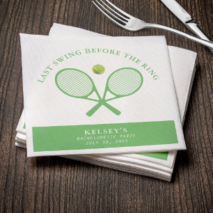 Tennis Bachelorette Last Swing Before the Ring Napkin
