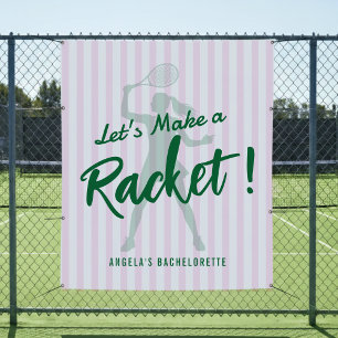 Tennis Bachelorette Party Make a Racket Striped Tapestry
