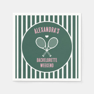 Tennis Bachelorette party preppy green Napkin