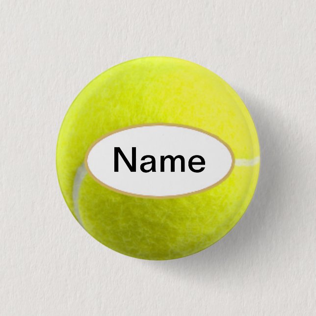 tennis bal with your name on it 1 inch round button (Front)