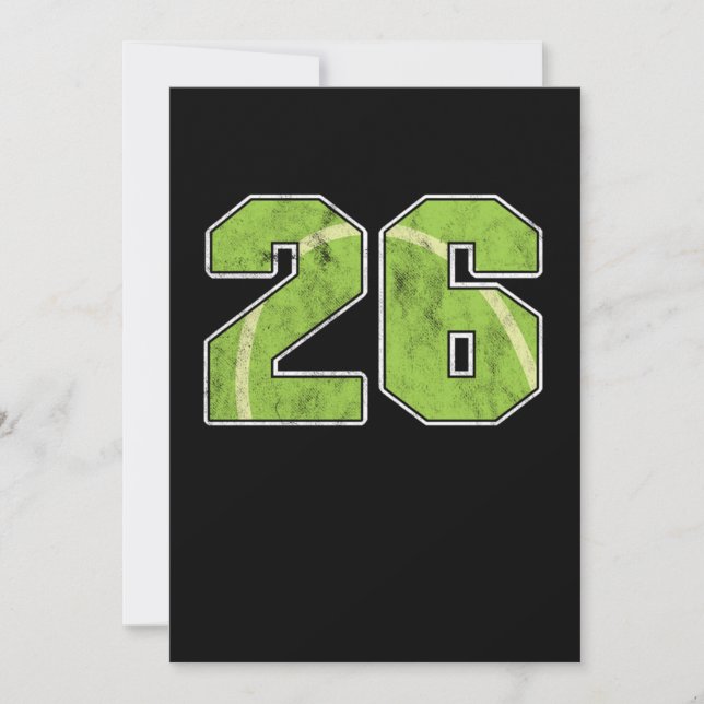 Tennis Ball 26 th Birthday Celebration Sports Gift Invitation (Front)