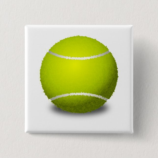 Tennis Ball 2 Inch Square Button (Front)