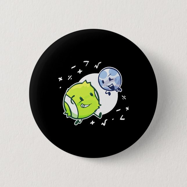 Tennis Ball And Golf Ball Duo Math  2 Inch Round Button (Front)