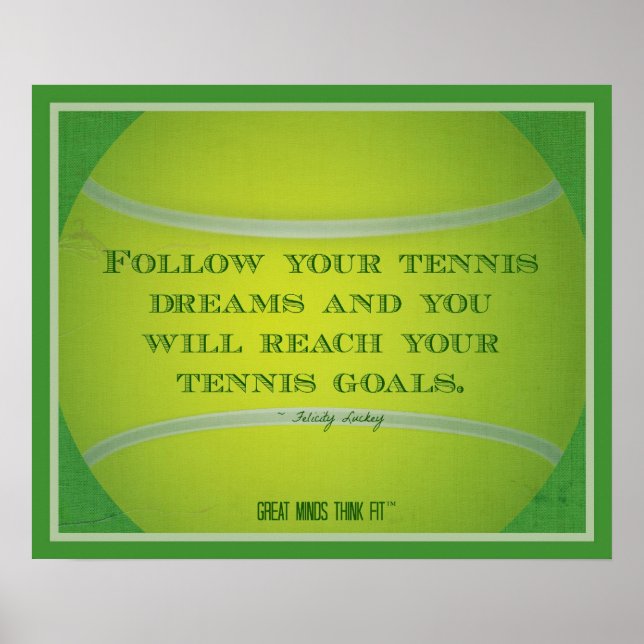 Tennis Ball and Quote 018 Poster (Front)