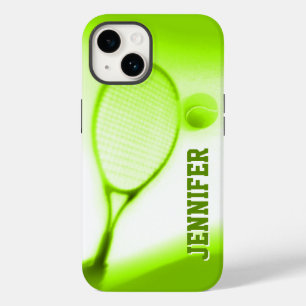 Tennis ball and racket sports green iphone case