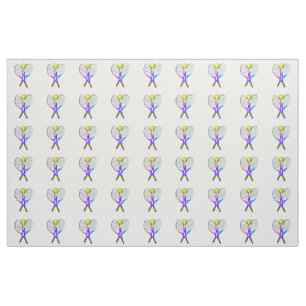 Tennis Ball and Rackets Fabric