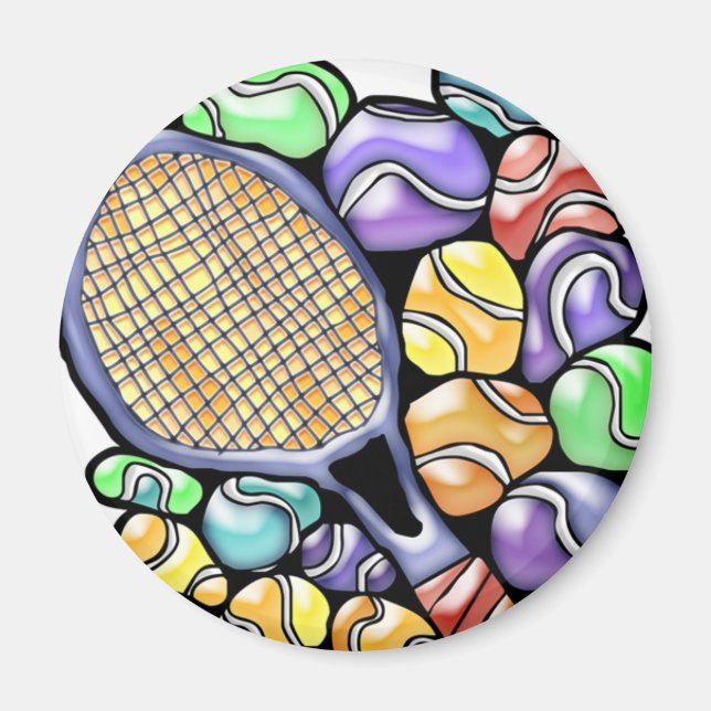Tennis Ball and Racquet Magnet (Front)