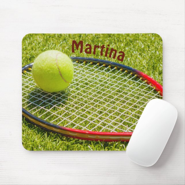 Tennis Ball and Racquet Mouse Pad (With Mouse)