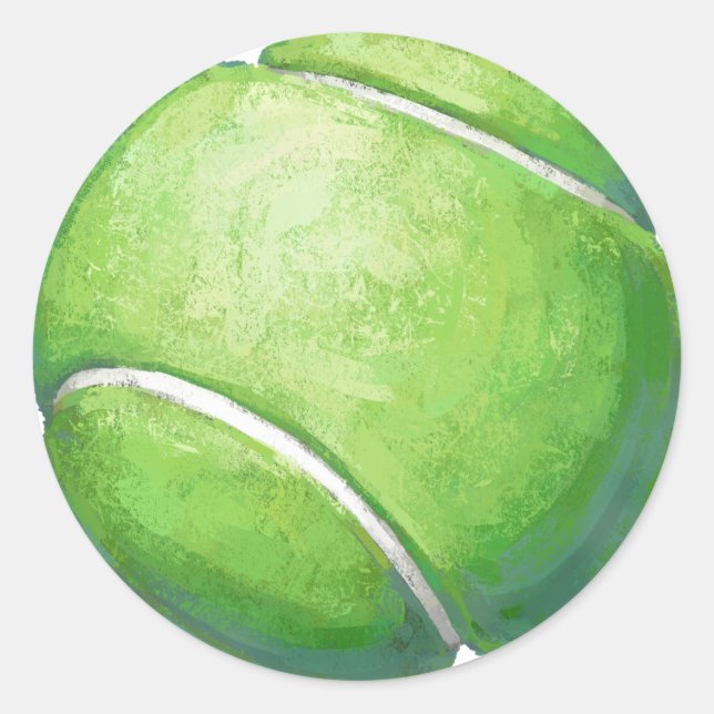Tennis Ball Art Classic Round Sticker (Front)