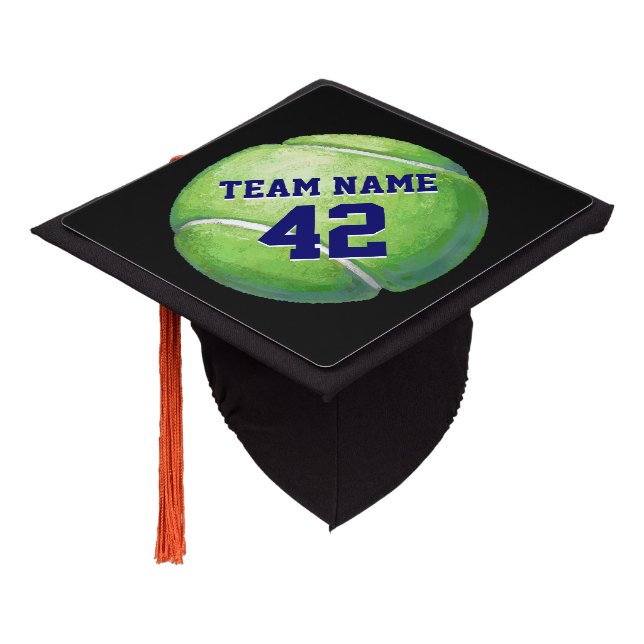 Tennis Ball Art Graduation Cap Topper (Angled)