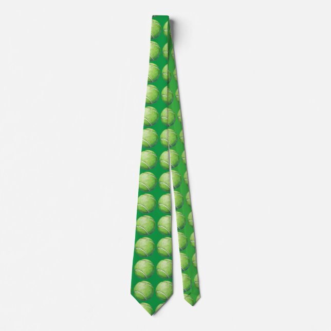 Tennis Ball Art Motif Cravate verte (Devant)