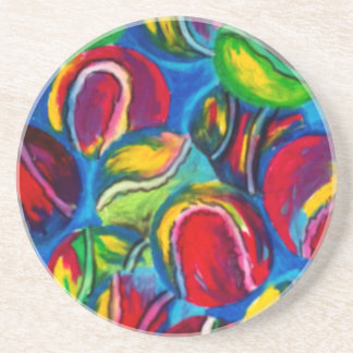 Tennis ball artwork coaster