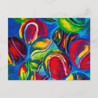 Tennis ball artwork postcard