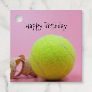Tennis ball birthday with racket  birthday  favour tags
