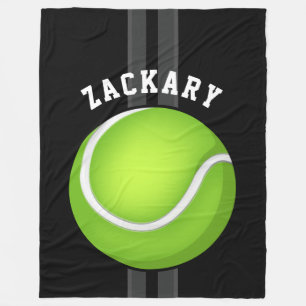 Tennis Ball Black Fleece Blanket