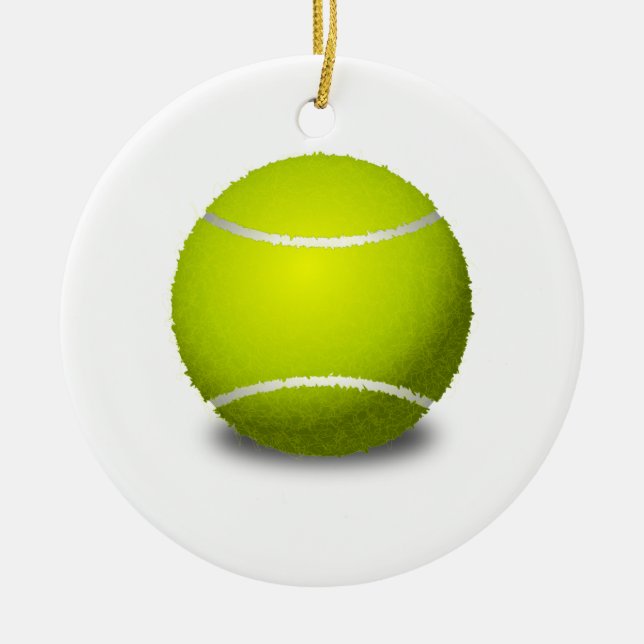 Tennis Ball Ceramic Ornament (Front)