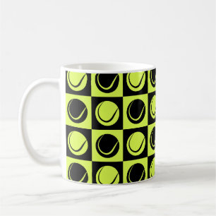 Tennis Ball Checkered Seamless Pattern Coffee Mug